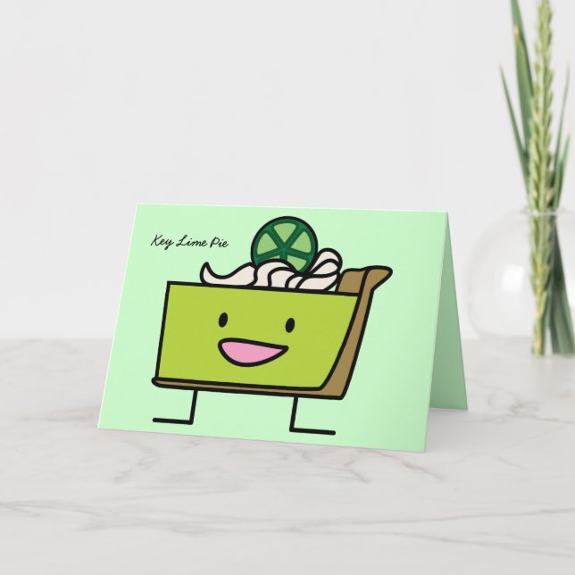 Key Lime Pie sour lemon tart dessert slice graham Thank You Card (Front)