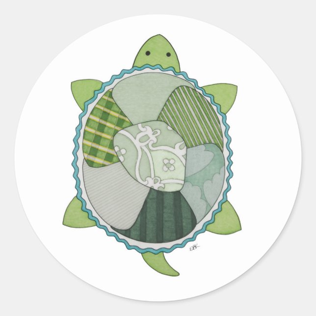 Key Lime Turtle Classic Round Sticker (Front)
