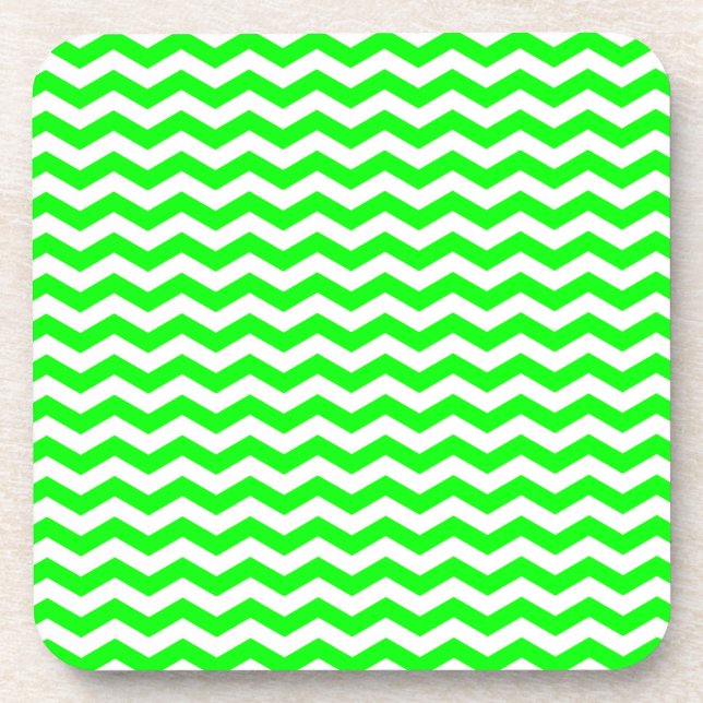Key Lime Wave Chevron Coaster (Front)