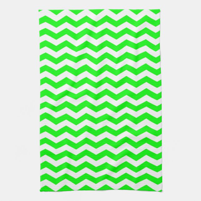 Key Lime Wave Chevron Kitchen Towel (Vertical)