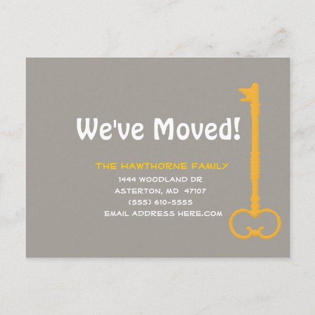 Key moving announcement postcard (Front)