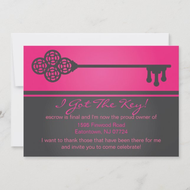Key - New House Announcement Invitation (Front)