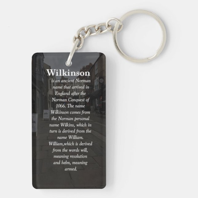 Key Ring With Family Name Meaning & Crest (Back)