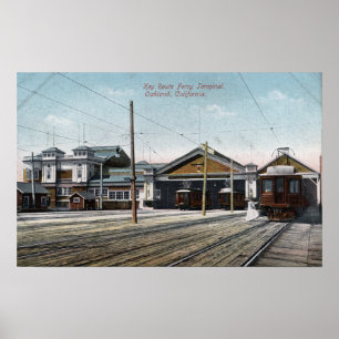Key Route Ferry Terminal and Railway Poster