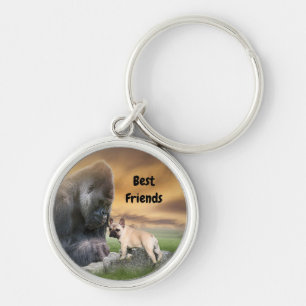 Key supporters French Bulldogge u Gorilla Keychain