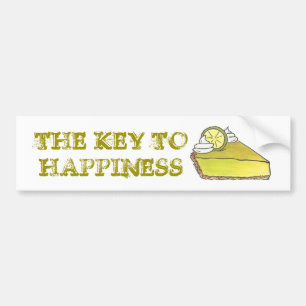 Key to Happiness Key Lime Pie Slice Bumper Sticker