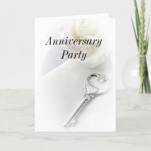 key to my heart  Anniversary Party Thank You Card