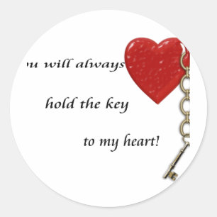 key to my heart classic round sticker