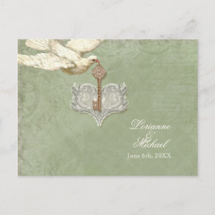 Key to my Heart, Doves RSVP Response Postcard