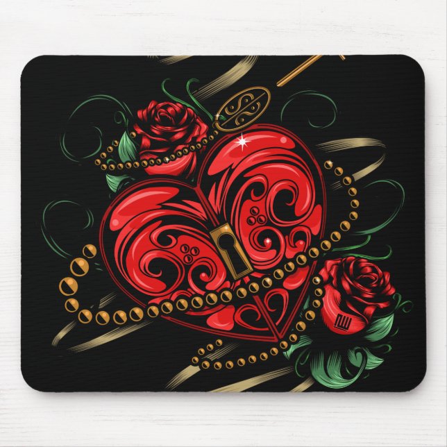 Key To My Heart Mouse Pad (Front)