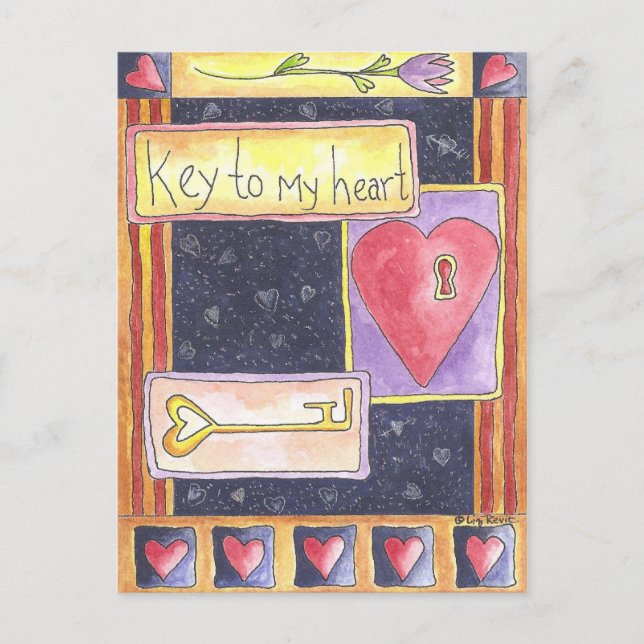 Key to My Heart Postcard (Front)