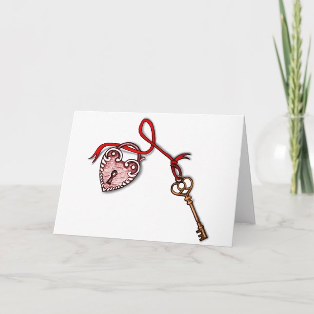 Key to my heart ~ Red Holiday Card (Front)
