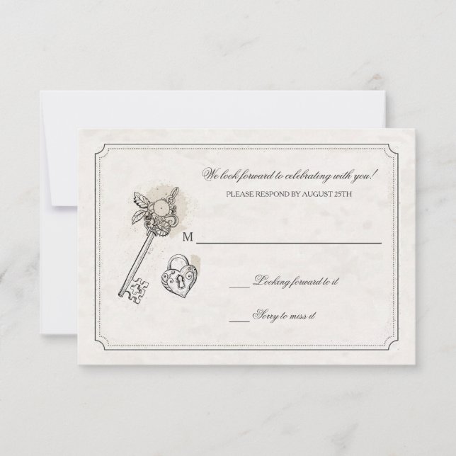 Key To My Heart Response Cards (Front)