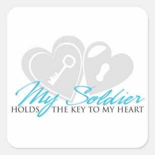 Key to my heart square sticker