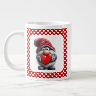 "Key to My Heart" Whimsical Gnome Large Coffee Mug