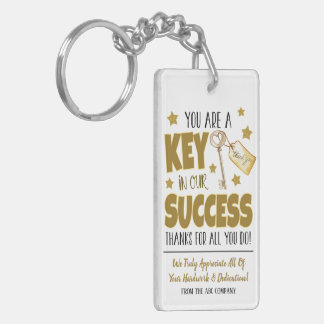Key to Our Success Company Thank You Appreciation  Keychain