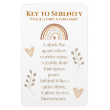 Key to Serenity Magnet – Inspirational Poem Design