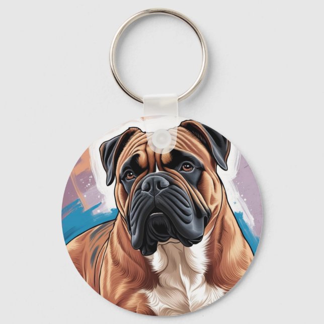 Key trailer dog - boxer keychain (Front)