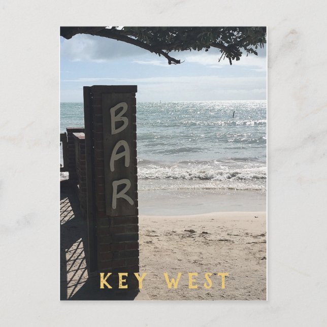 Key West Beach and Bar photo scene Postcard (Front)