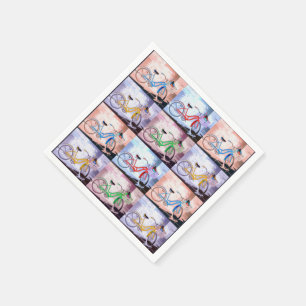 Key West Bicycle Pattern Napkin