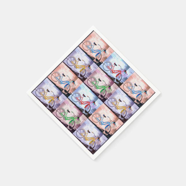 Key West Bicycle Pattern Napkin (Corner)