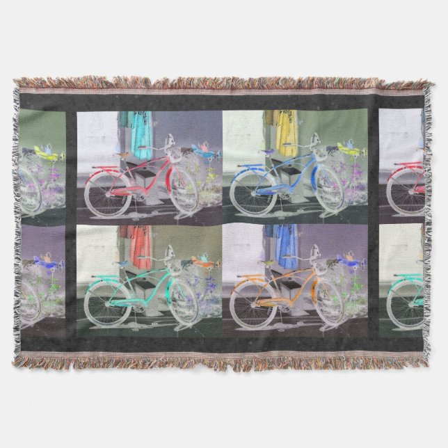 Key West Bicycle Throw Blanket (Front)