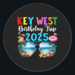 Key West Birthday Trip 2025 Matching Friends Group Classic Round Sticker<br><div class="desc">Key West Birthday Trip 2025 Matching Friends Group Summer</div>
