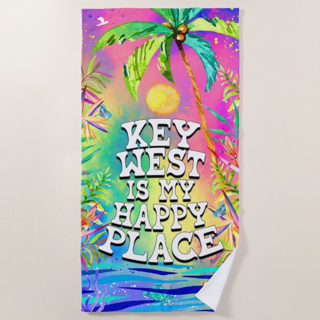 Key West est ma serviette de plage Happy Place (Devant)