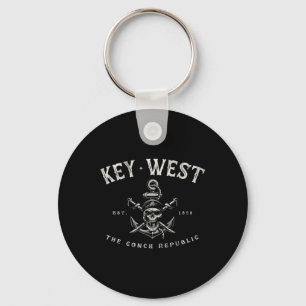 Key West Fl Rebel Pirate Boating Scu Fishing Gear Keychain
