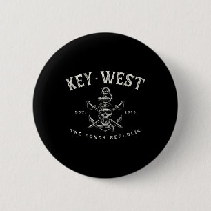 Key West Fl Rebel Pirate Boating Scuba Fishing Gea 2 Inch Round Button