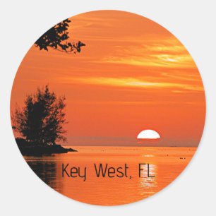 Key West, FL Sunset Classic Round Sticker