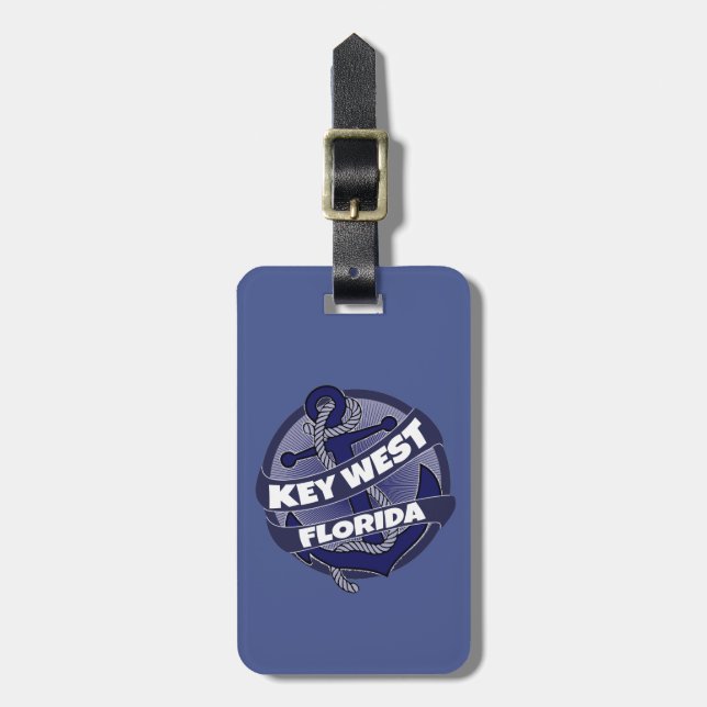 Key West Florida anchor luggage tag (Front Vertical)