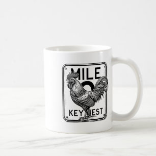 Key West Florida Chicken Retro Mile 0 Rooster Mile Coffee Mug