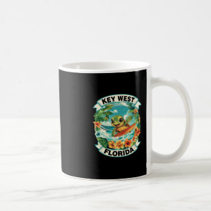 Key West Florida Cute Sea Turtle Surfing Summer Va Coffee Mug