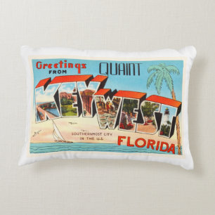 Key West Florida FL Old Vintage Travel Souvenir Accent Pillow