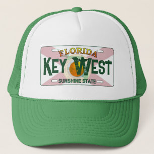 Key West Florida flag license plate hat