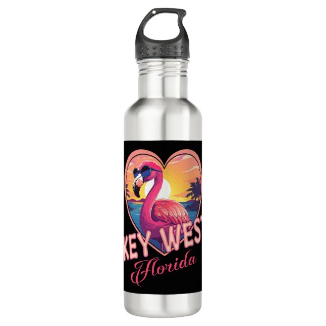 Key West Florida Flamingo 710 Ml Water Bottle (Front)