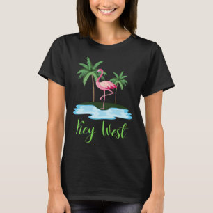 Key West Florida Flamingo Tropical Beach Vacation  T-Shirt