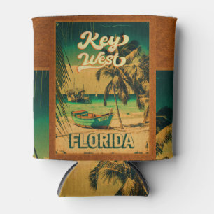 key west Florida Island Vacation Souvenirs Vintage Can Cooler
