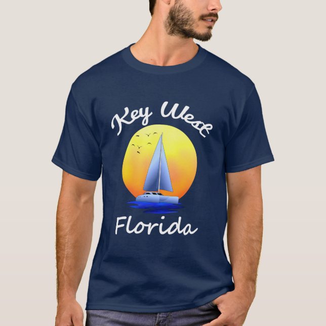 Key West Florida Keys Sailing T-Shirt (Front)