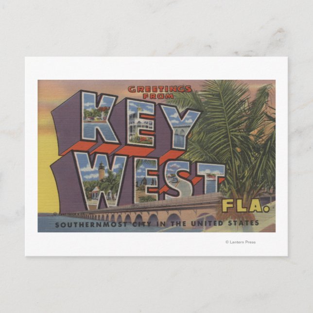 Key West, Florida - Large Letter Scenes Postcard (Front)