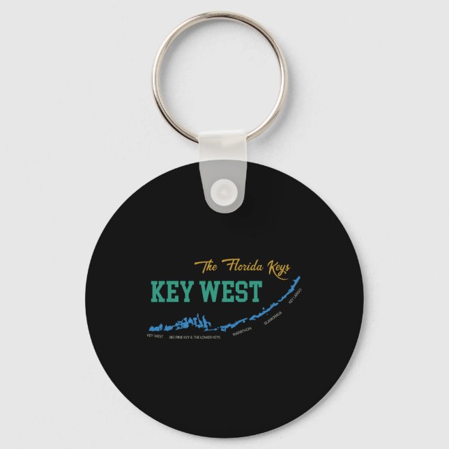 Key West Florida Miami Vibes Beach Sunshine State  Keychain (Front)