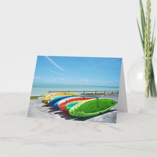 Key West Florida Ocean View Kayak Carte de voeux F (Devant)