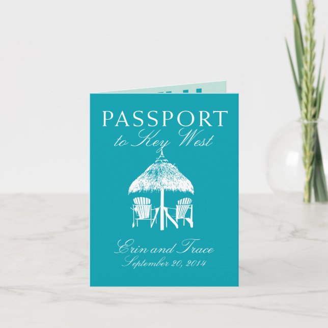 Key West Florida Passport Faire-part de mariage (Devant)
