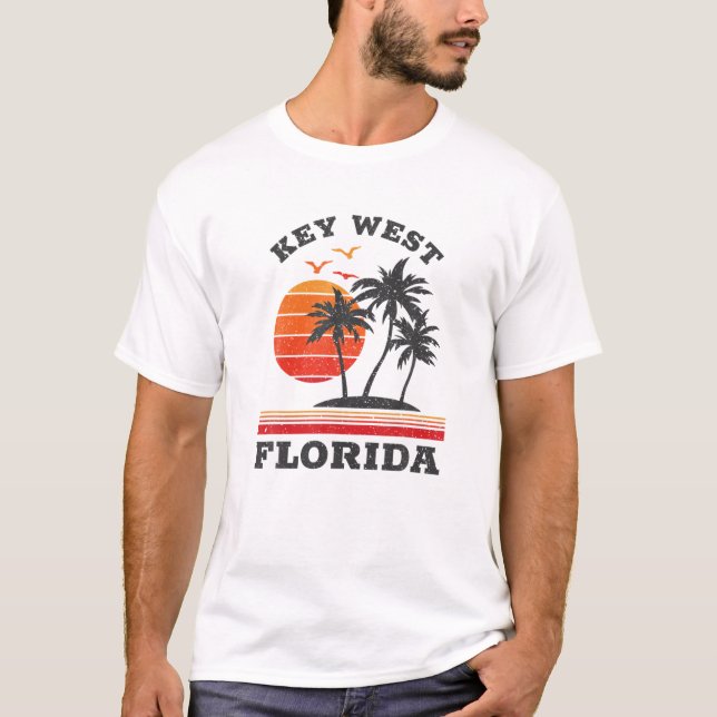 Key West Florida Retro Souvenir Gift T-Shirt (Front)
