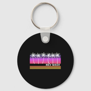 Key West Florida Retro Style Vintage Beach Sunset  Keychain