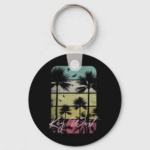Key West Florida Retro Vintage Beach Surf Surfing Keychain