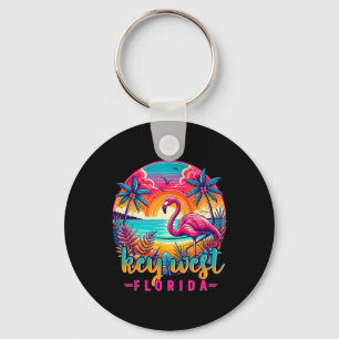 Key West Florida Shirt Flamingo Tropical Beach Vac Keychain