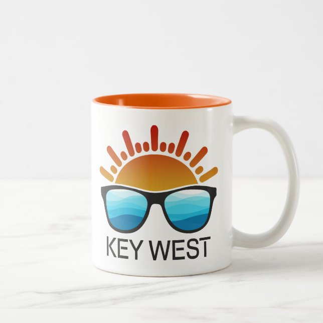 Key West Florida Sunglasses Two-Tone Coffee Mug (Right)