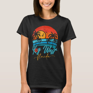 Key West Florida Sunset Retro Summer Vacation Beac T-Shirt